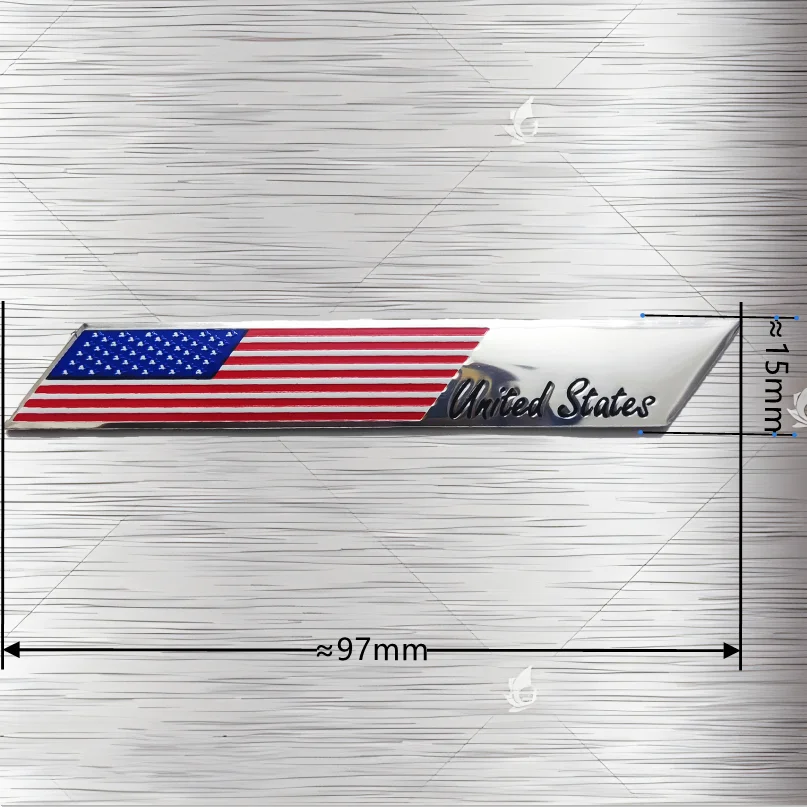 Etiqueta engomada de la cola trasera de la bandera americana, etiqueta engomada de aluminio de la bandera de EE. UU., etiqueta engomada de la decoración del guardabarros del automóvil de la bandera americana