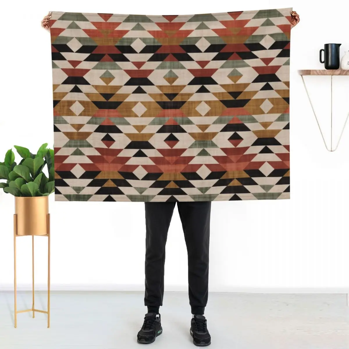 Southwestern Boho Prints Throw Blanket Kid'S Hairys Soft Beds Sofa Throw funny gift Plaid Blankets