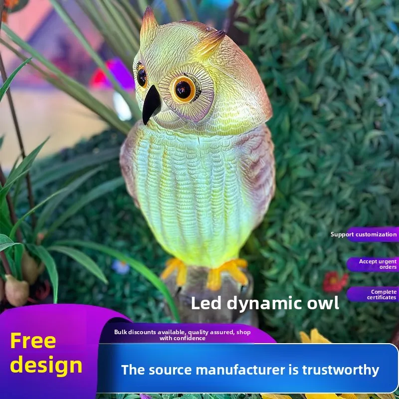 Luminous owl grasshopper eagle cricket mantis bee chicken duck shape landscape lighting