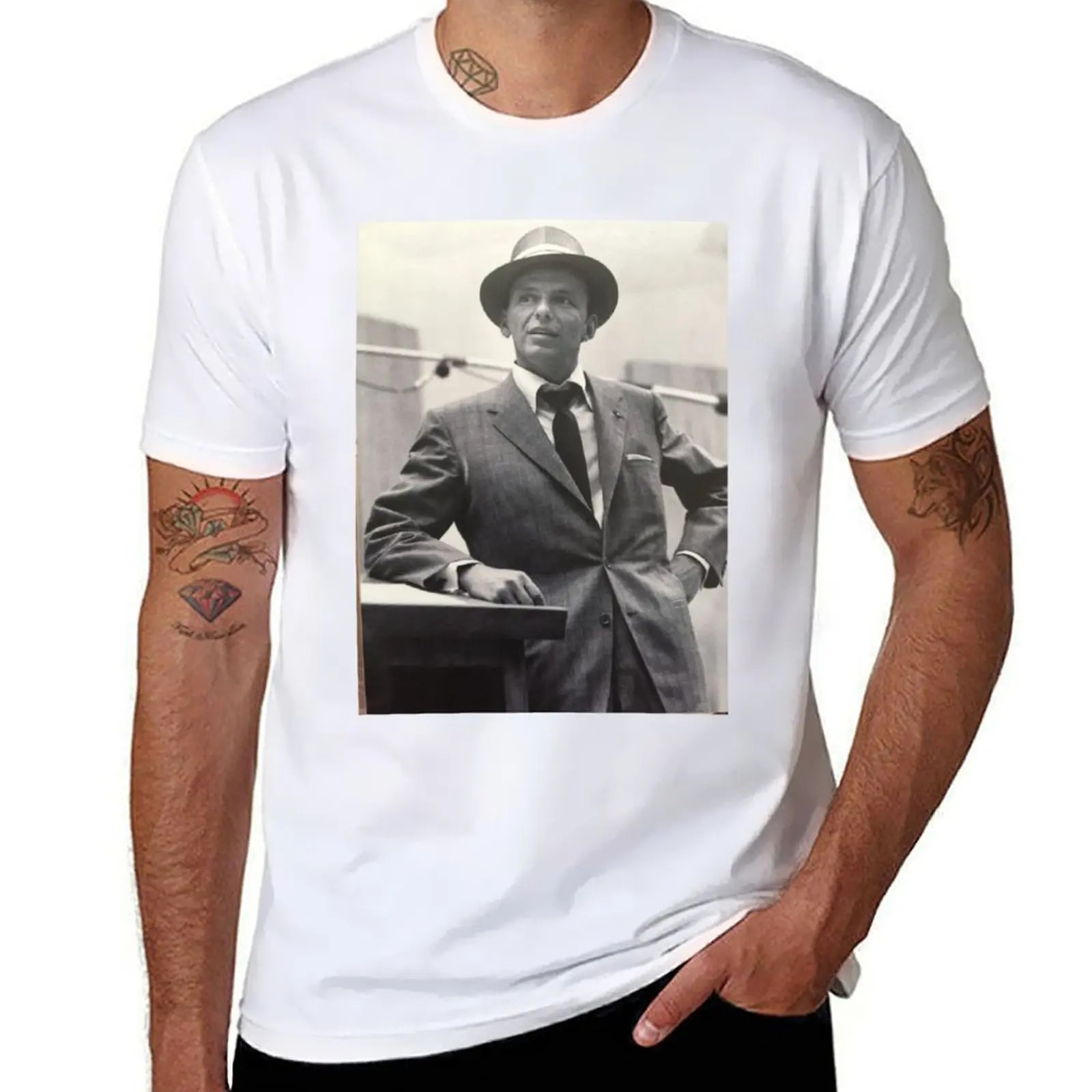 

frank sinatra art T-Shirt Classic Crew Neck Cotton T-Shirt