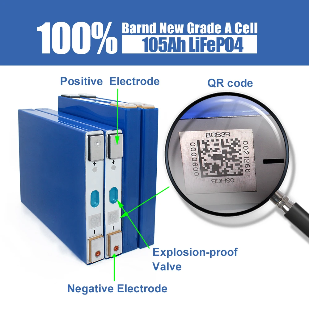 HAKADI Lifepo4 Lifepo4 3.2 فولت 105 أمبير بطاريات قابلة للشحن العلامة التجارية الأصلية الجديدة Gotion 4-16 قطعة للنظام الشمسي قارب RV البحرية