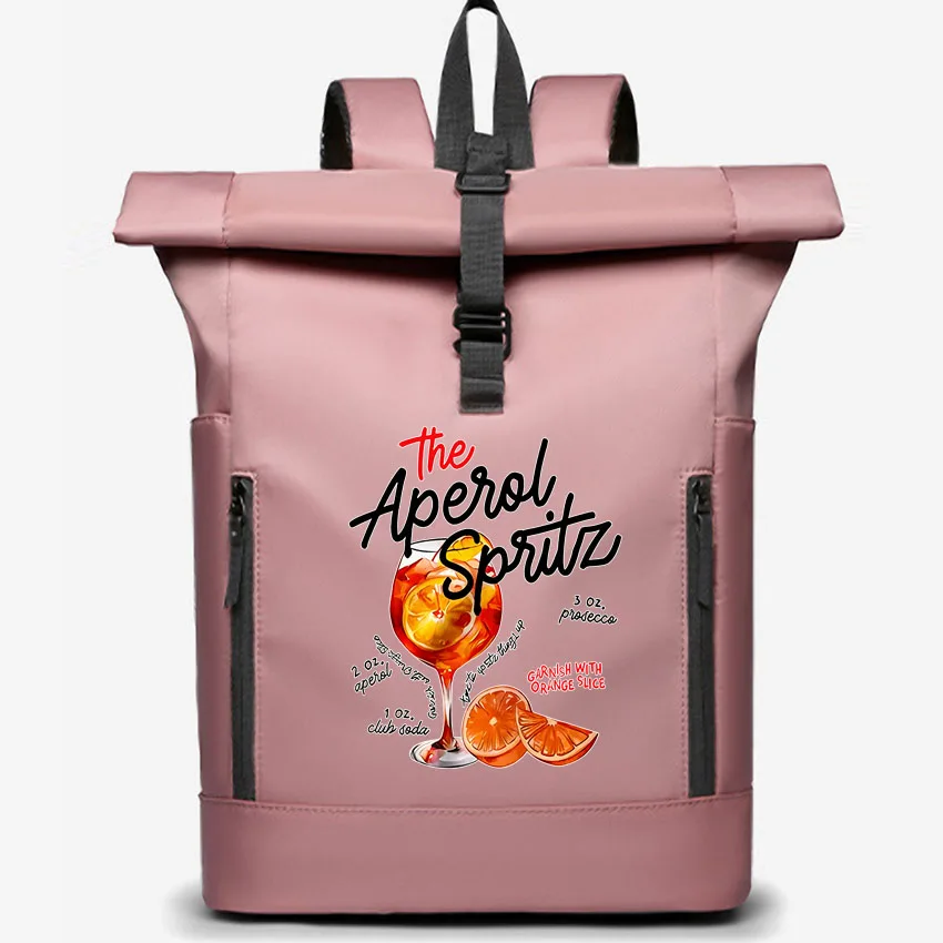 

15.6 Inch Laptop Backpack Men Women's Couple Backpack Iced Lemon Wine Beverage Print Business University Bicycle School Backpack