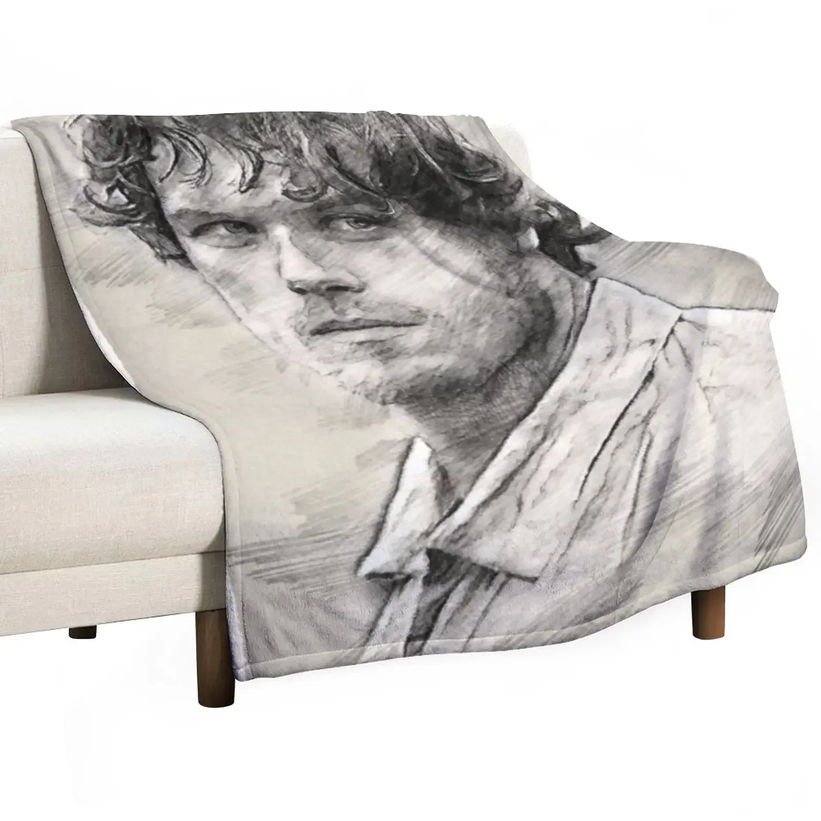 

Sam Heughan - Jamie Fraser Throw Blanket Cute Plaid Decorative Sofas Luxury Brand Blankets