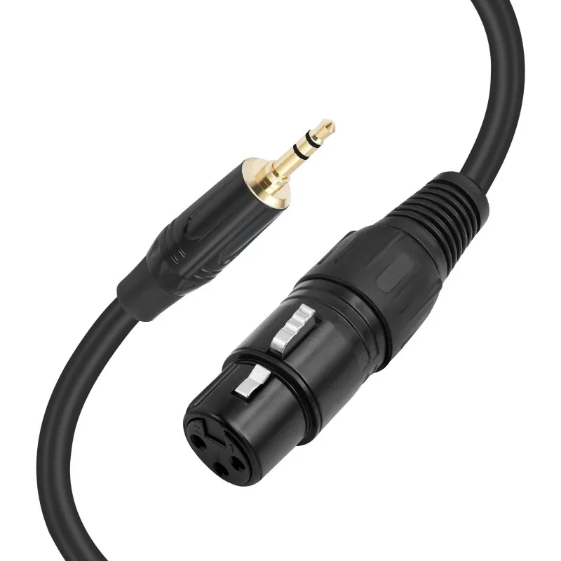 XLR إلى 3.5 مللي متر كابل الصوت ميكروفون خط الصوت التناظري المتوازن 3.5 مللي متر إلى XLR أنثى للكمبيوتر الهاتف المتكلم خلاط مكبر للصوت