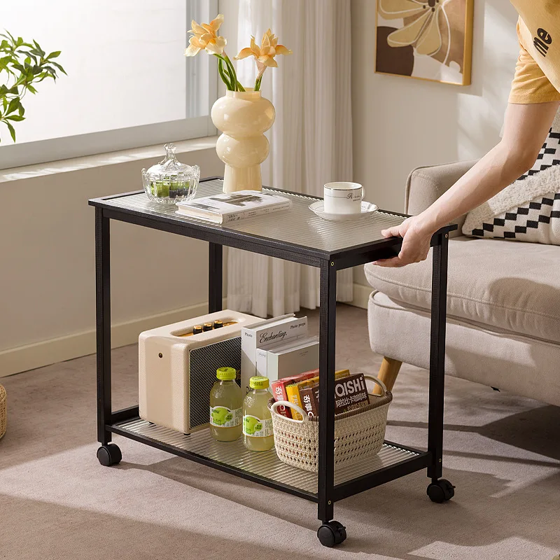 Nanzhu edge small apartment corner sofa modern living room glass storage bedside table mini table