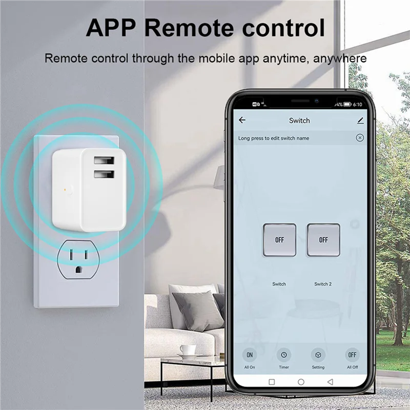 

【НОВЫЙ СПИСОК】 2X Tuya Smart Wi-Fi USB-адаптер-переключатель 5 В Mini 2 USB-адаптер питания Smart Life Control для Alexa Google Yandex Alice