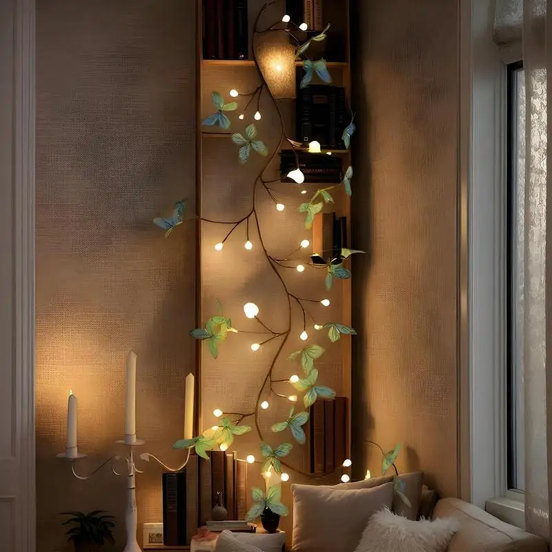 

Vine Lights With Remote Control Flexible Fairy Vine Light With Fake Butterfly Novelty String Light Ambient Lighting 8 Color