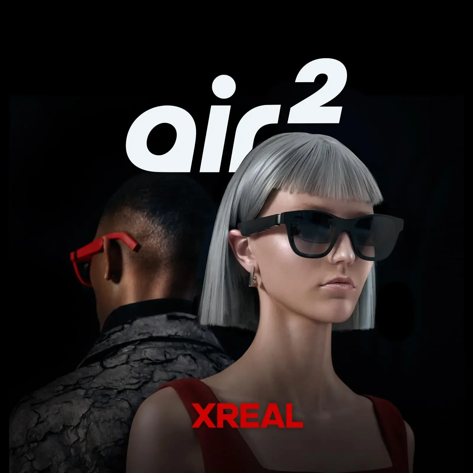 Xreal Air 2 Air2 ARแว่นตา 130 "หน้าจอ 500 Nits 120 Hz Refresh Rate Zero-ความดันจมูกPadตัวเลือกเลนส์กรอบ