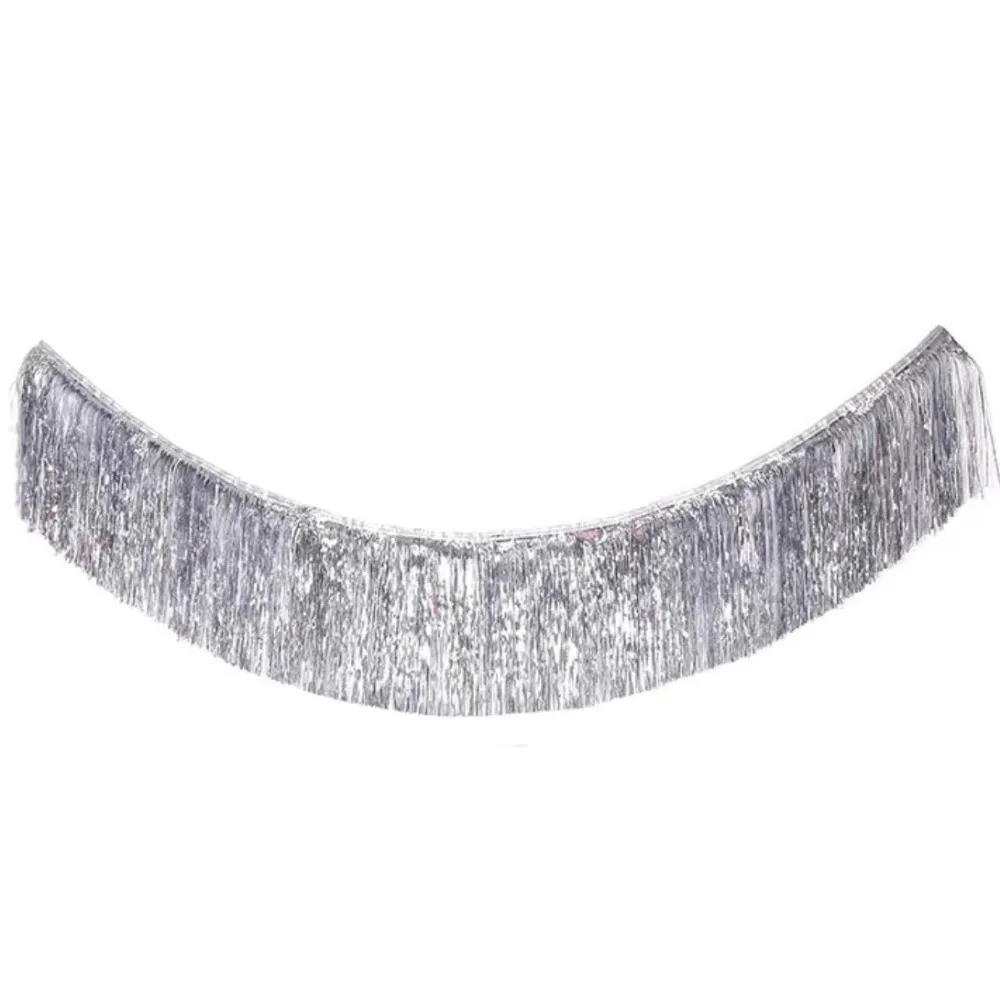 Multicolor Drizzle Garland Metallic Tinsel Encryption Tassel String Background Ornament Thickening Metallic Foil Fringe