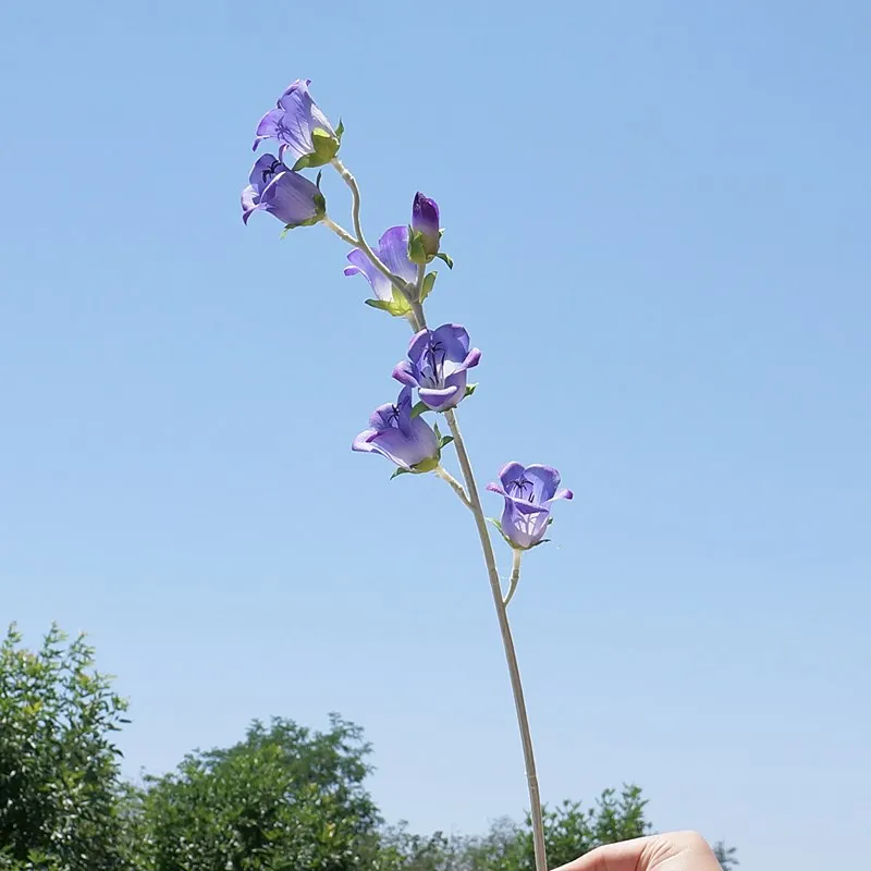 Flores Artificiais de Campainha de 62cm, Sinos de Vento, Decoração para Casamento e Casa, Flores de Seda, Orquídea Fênix Floral, Flores Artificiais