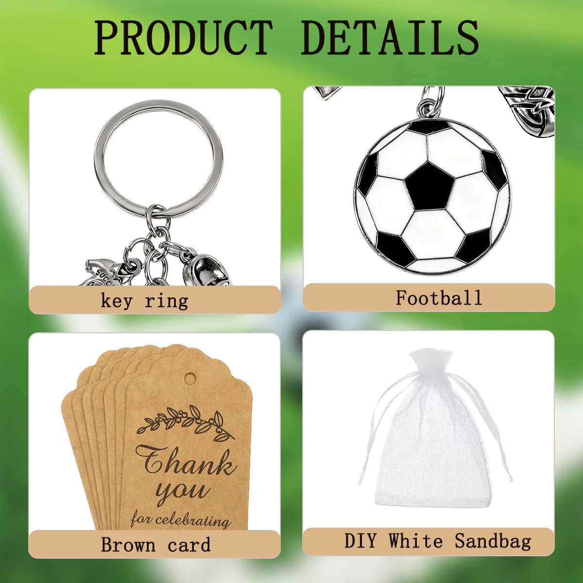 15 Stück/5 Sets Fußballspieler-Schlüsselanhänger, geeignet als Geschenke für Festivalpartys, Abschlussfeiern, Halloween und Weihnachten – Detail 4