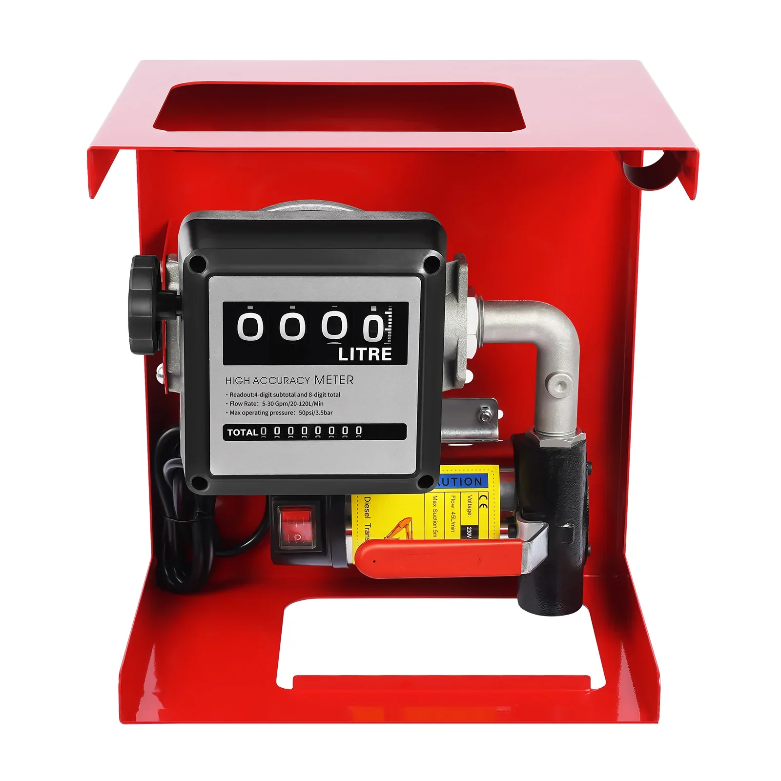 Red Diesel Pump 50l/min Heating Oil Pump Self-priming 230V 200W Automatic Gun 3600rpm