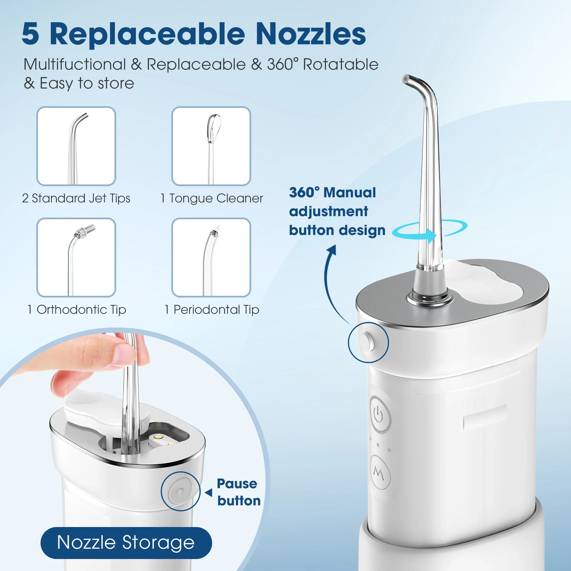 Irrigator Water Flosser Portable Dental Water Pick Waterproof Mouth Washing Machine Home-appliance