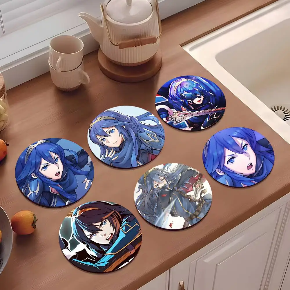 1pc Fire Emblem Lucina Wooden Coaster Colour Printing Cup Mat Home Desk Decoration Gifts