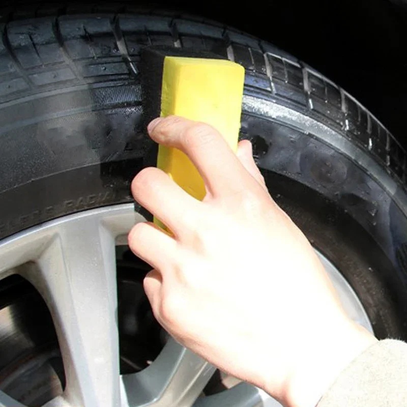 Car Wheel Polishing Waxing Sponge Brush Tire Cleaning Foam Sponge Pad Tyre Polish Detail Wash Wiper Cleaner Tool Car Accessories