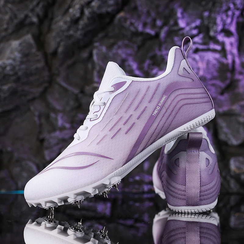 

Women Professional Running Track Spike Soft Field Non Slip Sprint Shoes Athletic Long Jump Light weight Nails Race Racing Match