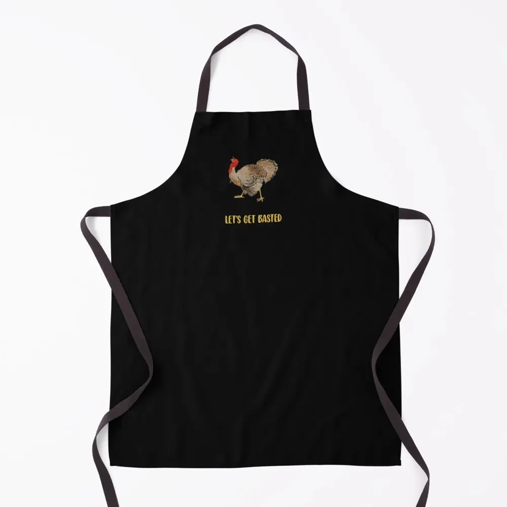 Let’s get basted, funny Thanksgiving, fall, autumn, seasonal Apron For Cosmetologist Restaurant Kitchen Equipment Apron