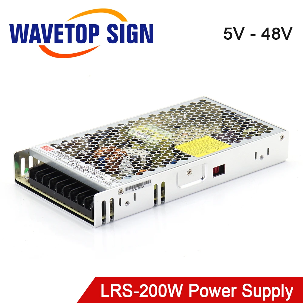 WaveTopSign Original Meanwell LRS-200 Single Output Switching Power Supply 5V 12V 24V 36V 48V 200W