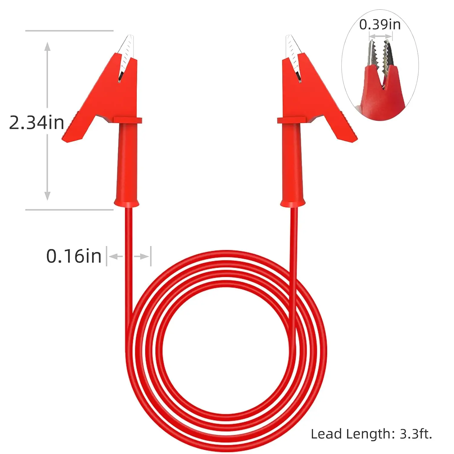 5pcs morsetti a coccodrillo cavi di prova elettrici cavo a coccodrillo a doppia estremità con clip isolanti Test cavo in rame flessibile