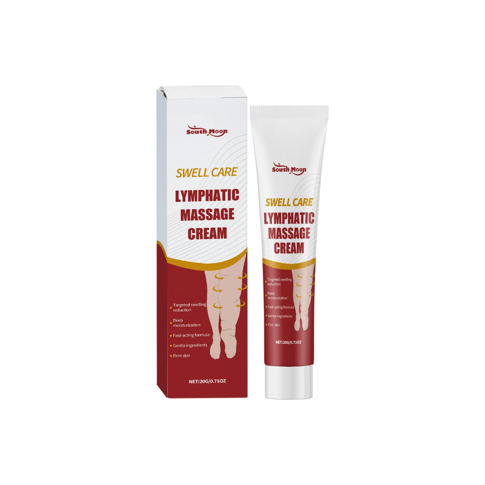 Lymphatic Massage Cream Gentle Nourishing Relieve Leg Swelling Improve Varicose Veins Promote Blood Circulation Body Health Care - view 2