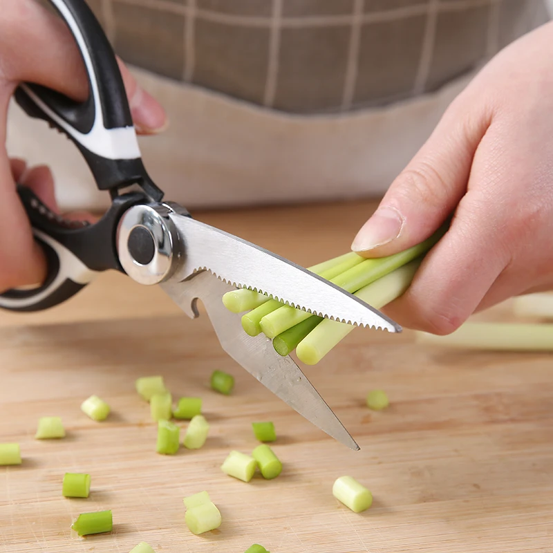 Muti Purpose Stainless Steel Kitchen Scissors Household Fish Vegetable Barbecue Chicken Bone Heavy Duty Cutting Shears