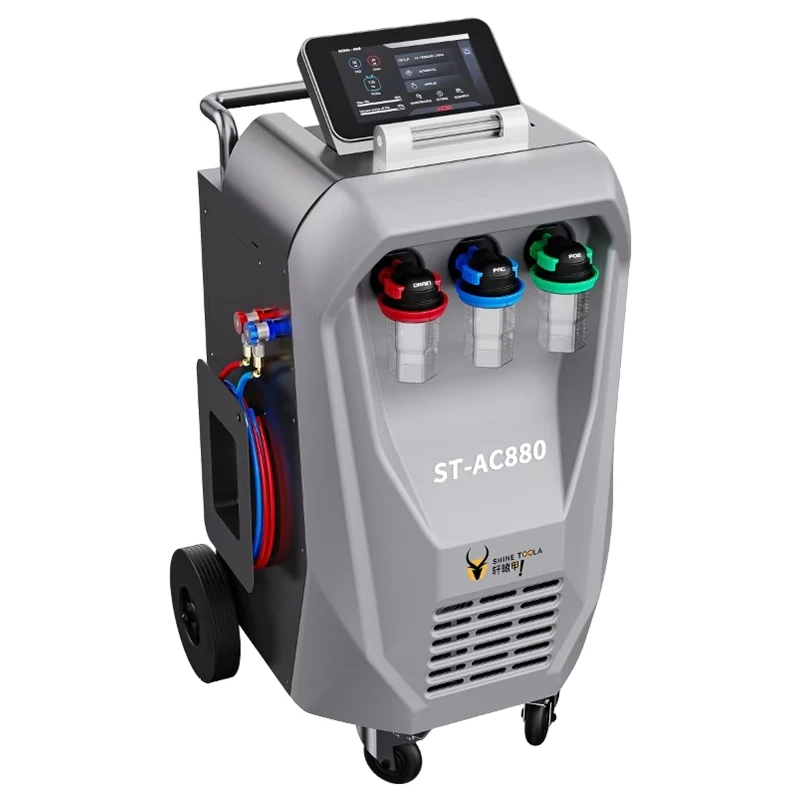 #Shinetoola R1234YF Auto A/C Refrigeration System Gas Recovery Washing Machine 95% Efficiency 7-inch Touchscreen Standard CE