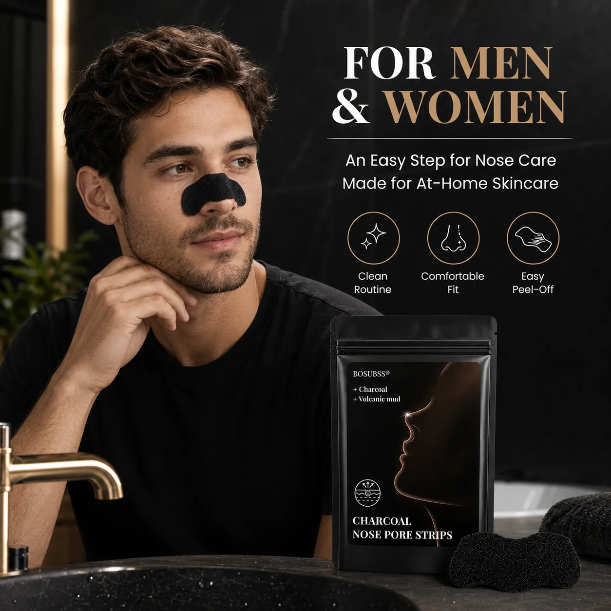 10/30Pcs Charcoal Nose Care Strips, Soft Fit Skin Routine Patch Set, Easy Home Use, Fresh Look, Travel Friendly