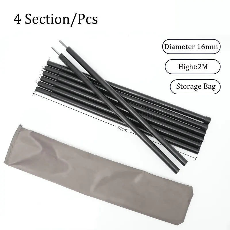3*3m Luifel met Ondersteunende Paal Touw Haringen Waterdichte Tent Val Zon Onderdak Zilveren Coating Tuin Strand zonnescherm Camping Mat