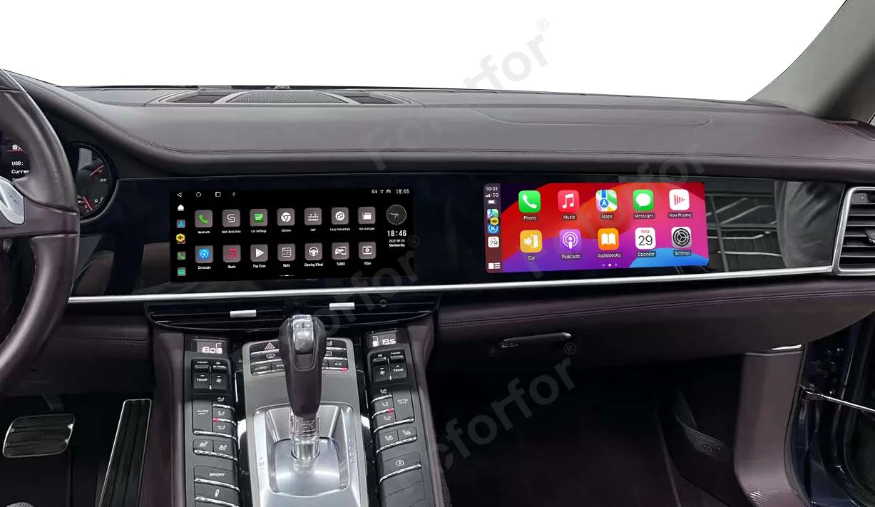 4G LTE Android Radio For Porsche Macan 2010-2017 Car GPS Copilot Double Screen Dashboard Digital Instrument Multimedia Player