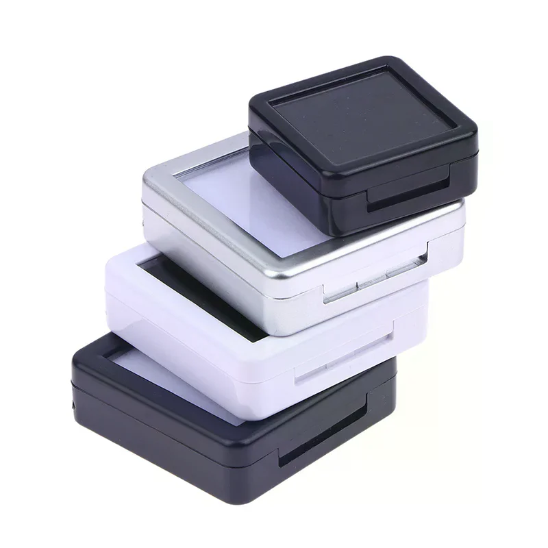 Transparent Glass Top Lid Gem Jar Box Jewelry Gem Display Storage Show Case Tool Pendant Loose Diamond Gemstone Holder Container