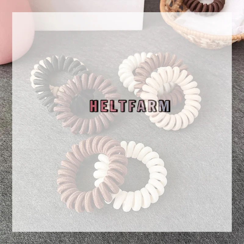 /HTF/Spiral Hair Ties With No Crease Design And Gentle No Pull Hold Perfect For Daily Styling Workout School Office Use 1Pcs