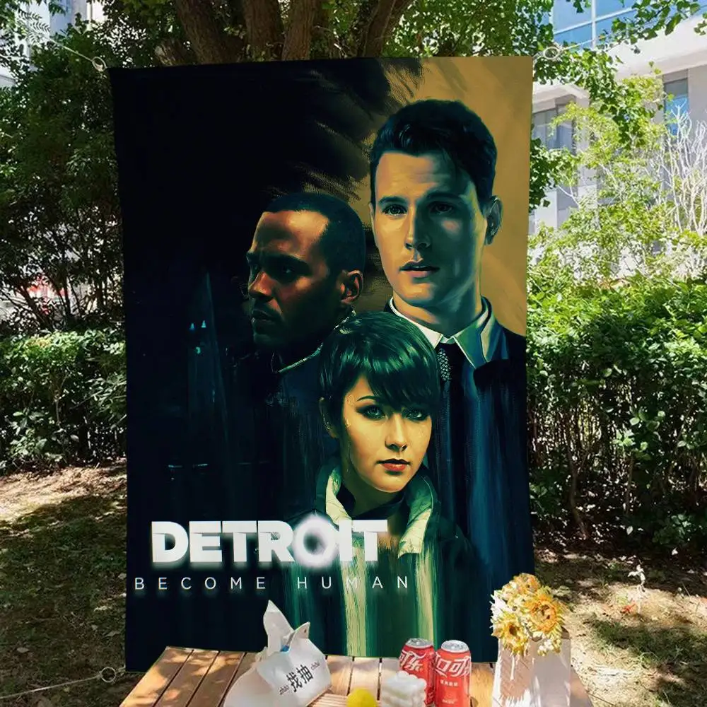 Game D-Detroit Become Human Banner INS Style Outdoor Party Decoration Atmosphere Flag