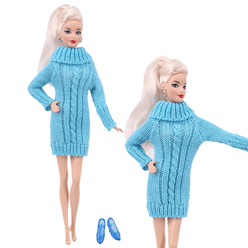 High Quality Handmade Knitted Pure Cotton Sweater Dress Tops Options Doll Clothes Accessories for Barbies Doll 11.5Inch Girl Toy