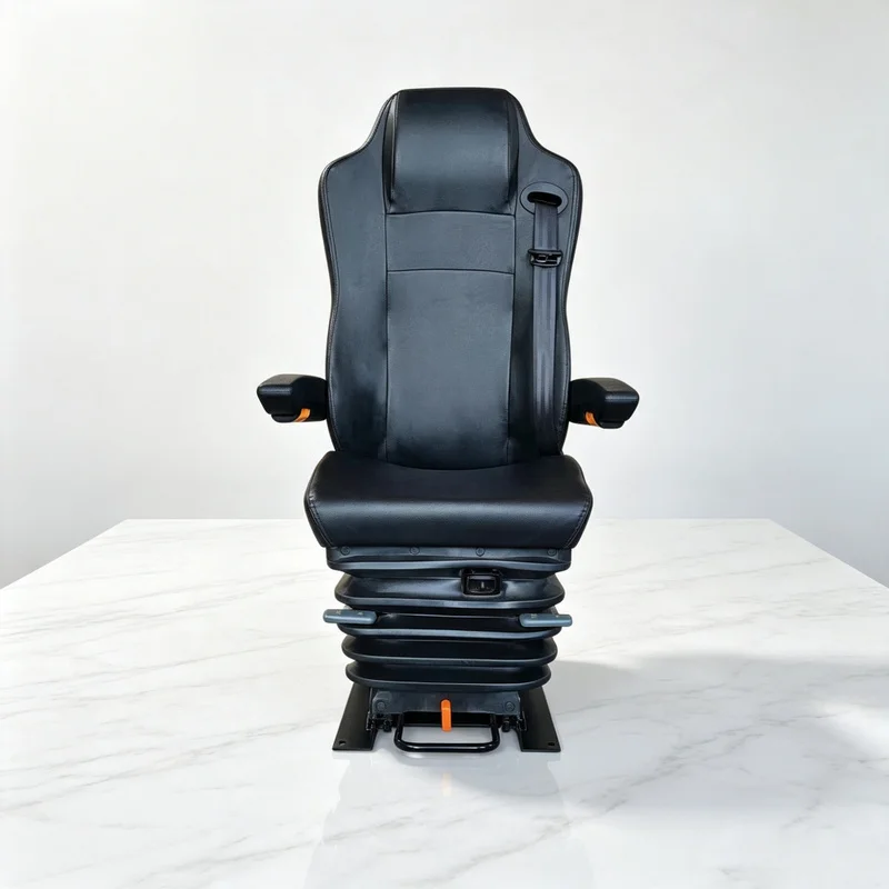 Air Suspension Driver Seat with Armrest Safety Belt Adjustable Backrest For Bus Truck RV Coach Engineering Vehicle