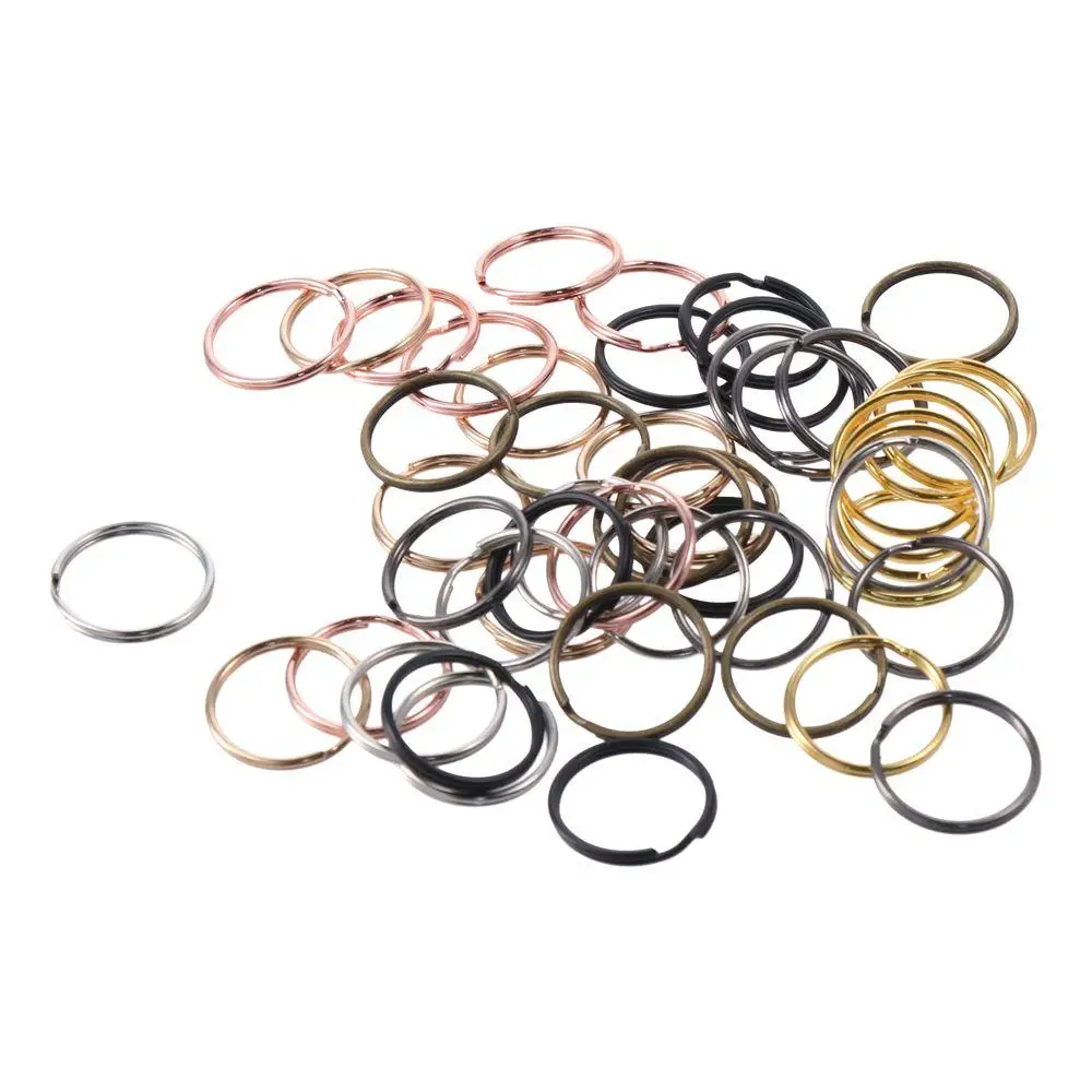 Llaveros de Metal para manualidades, Kit de anillos, cadenas, 7 colores mezclados, pequeños pernos de ojo de tornillo, cierre de langosta giratorio