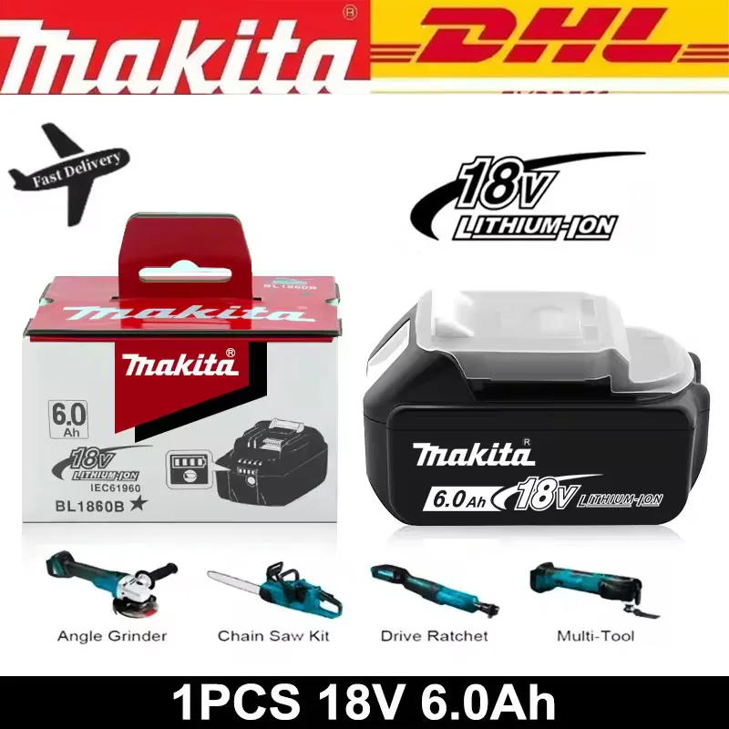 

Genuine Makita 6Ah for Makita 18V Battery BL1860B BL1840 BL1830B BL1850B BL1850 BL1860 BL1815 Replacement Lithium Battery