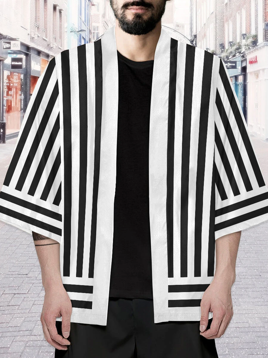 Obanai Iguro Kimono Kimono Cape Lose Dreiviertelärmel Strickjacke Robe Haori