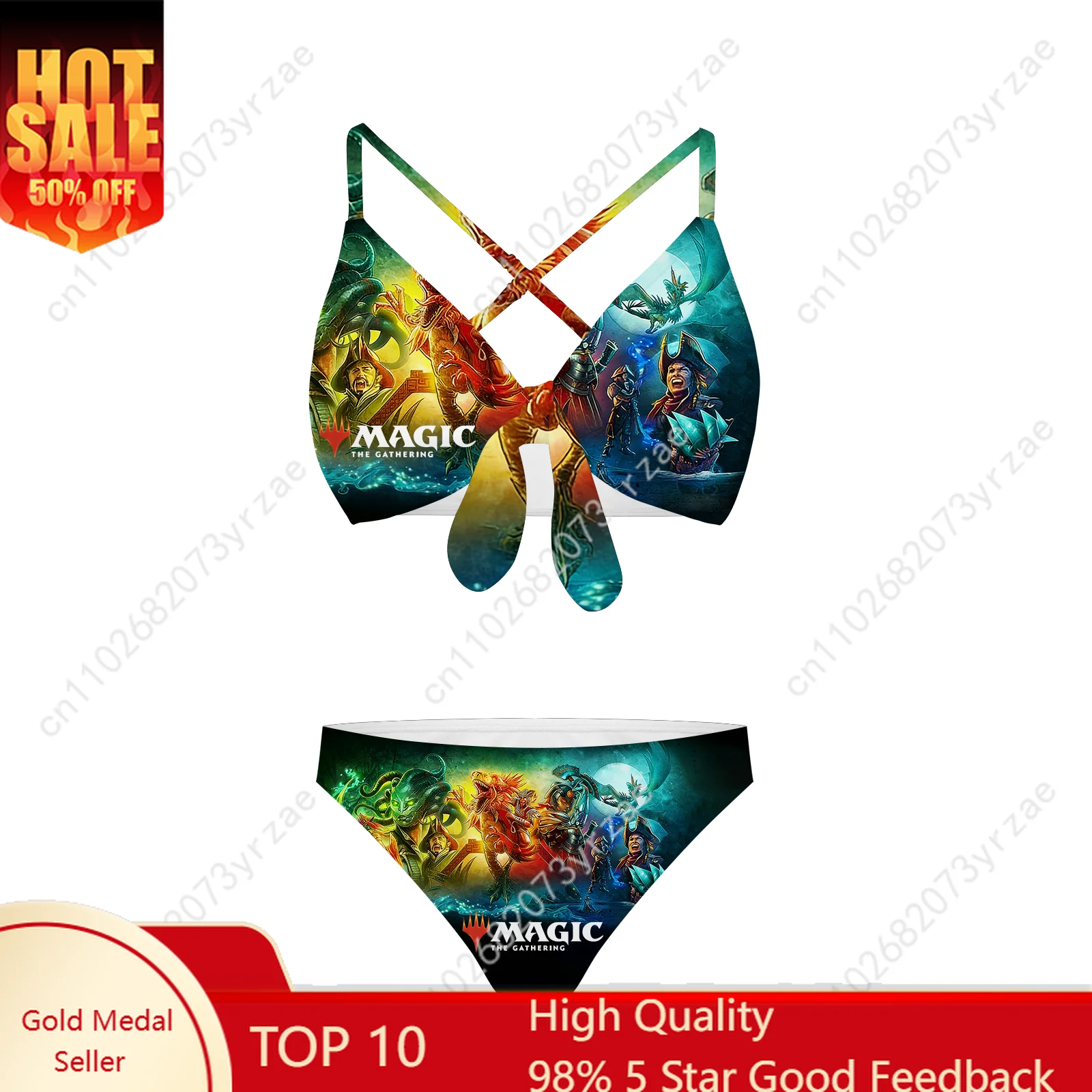 

Magic The Gathering Bathing Suits Cross Strap Suspenders Swimsuits Pool Party Swimwear Womens Fashion Bikini Custom Beachwear