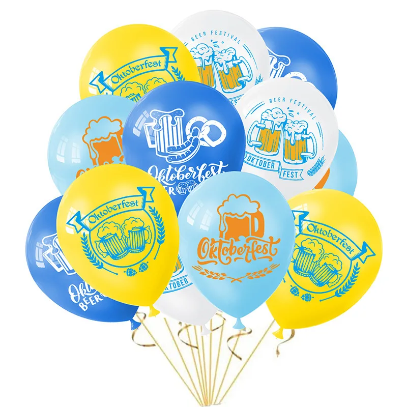 Germany's Oktoberfest Latex Balloon Set, October Party Supplies, 12 