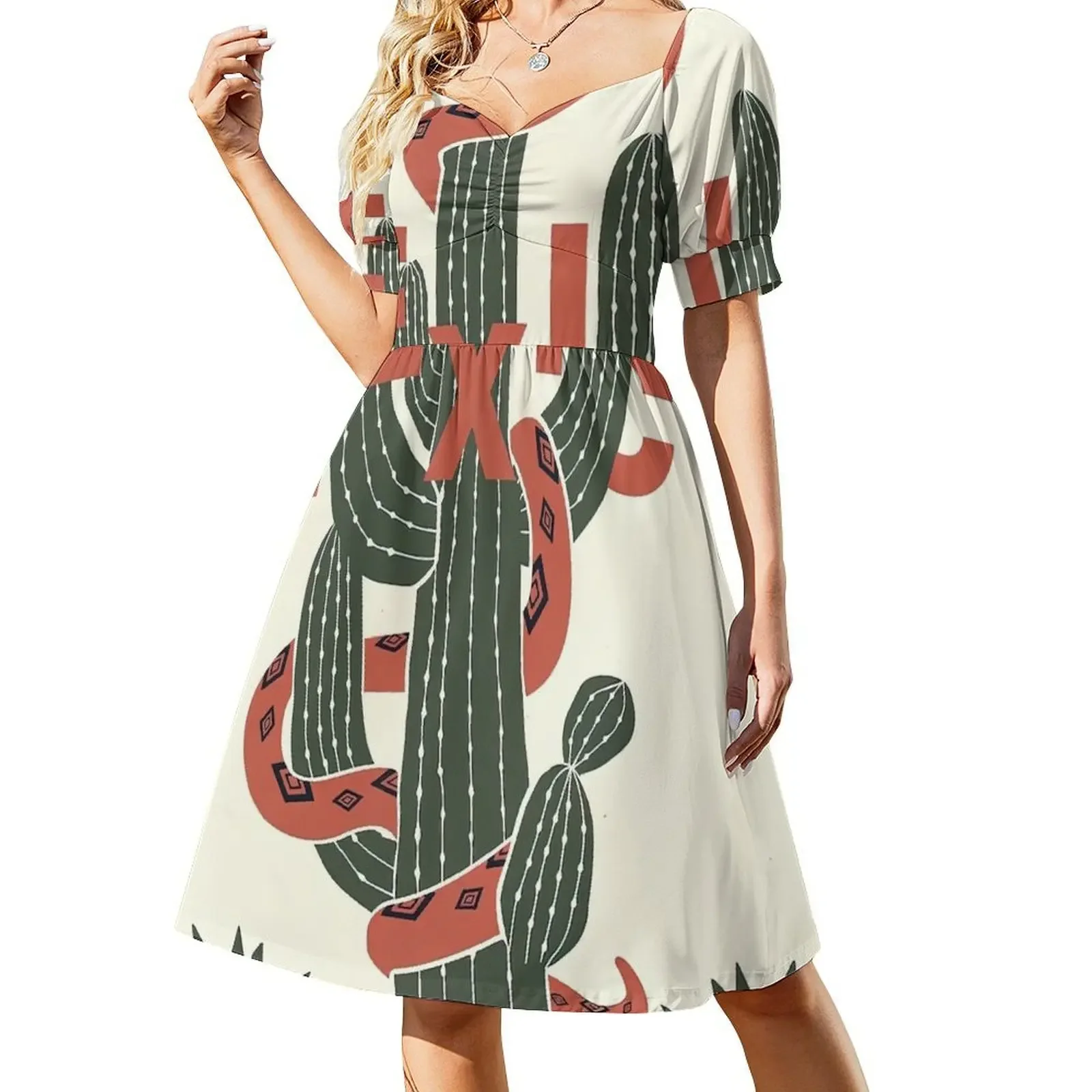 

Mexico Cactus Buena Suerte Short-Sleeved Dress long sleeve dress elegant dresses plus sizes Party dresses for women Dress
