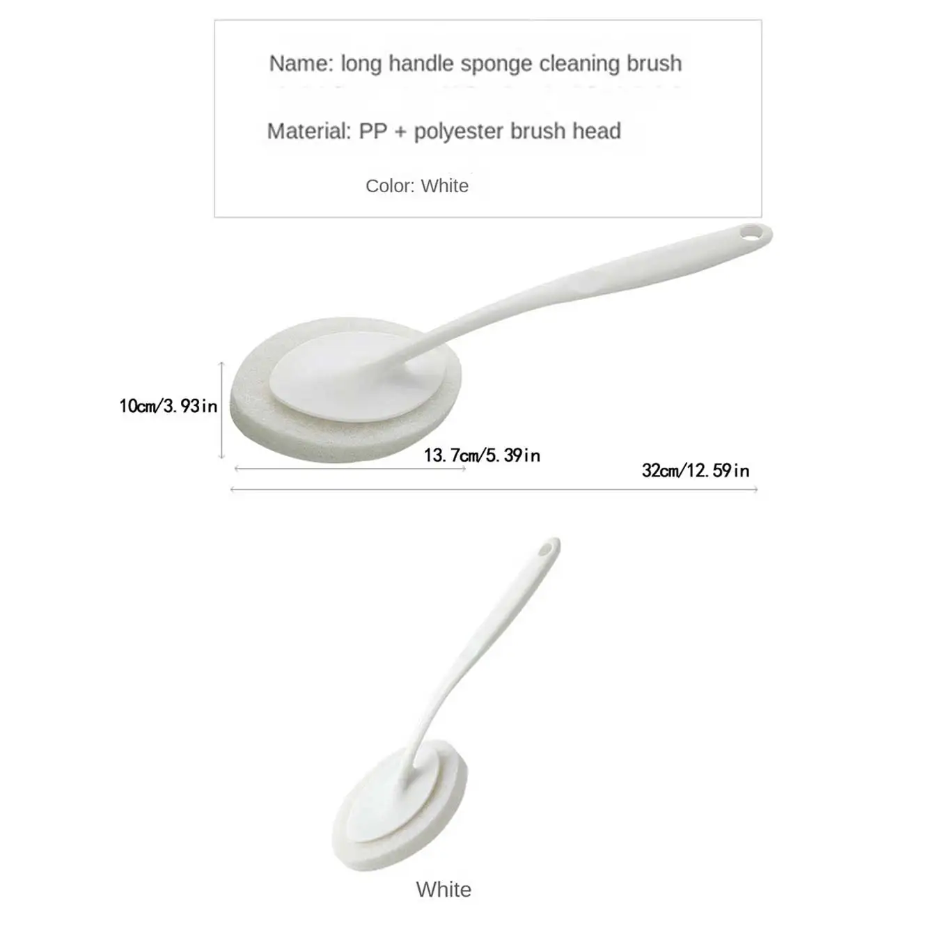 1 Multi-Functional Sponge Cleaning Brush with Long Handle, Replaceable Brush Head, Does Not Dirty Your Hands, Suitable for Cleaning Floors in Bathrooms, Toilet Cleaning Brush, Suitable for Use in Kitchens and Bathrooms