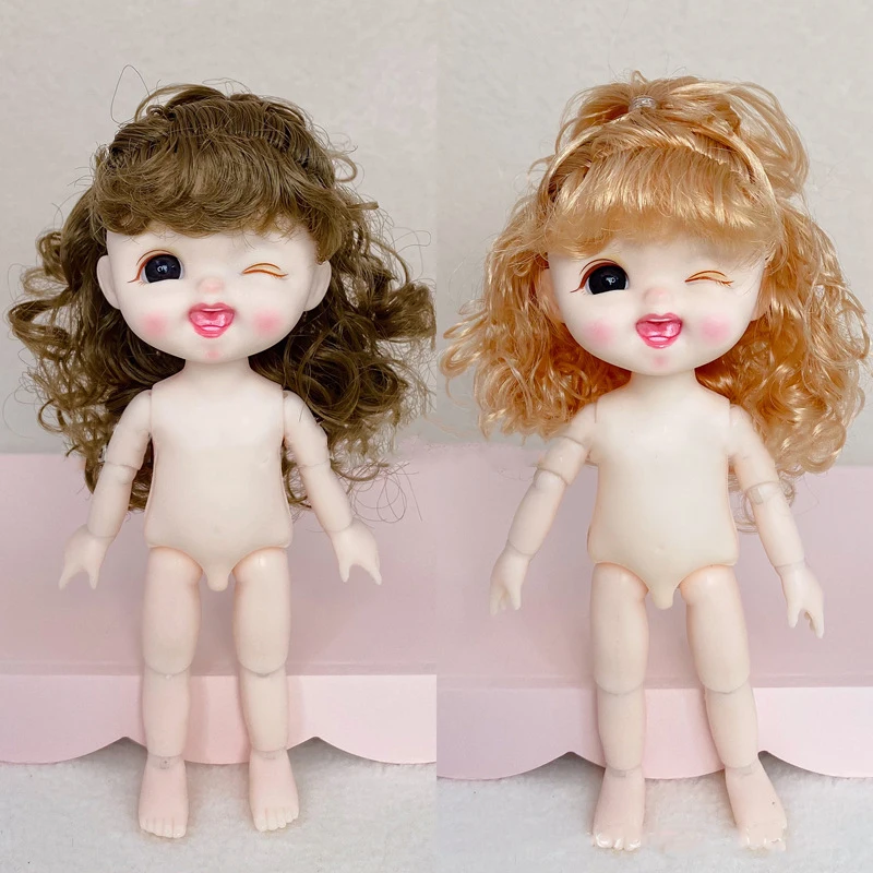

Новая кукла 16 см с 3D глазами, милая Angry Wink Face Expression 13 Joints Moveable Diy BJD Doll Dress Up Nude Body Doll Kids Girl Toy Gift