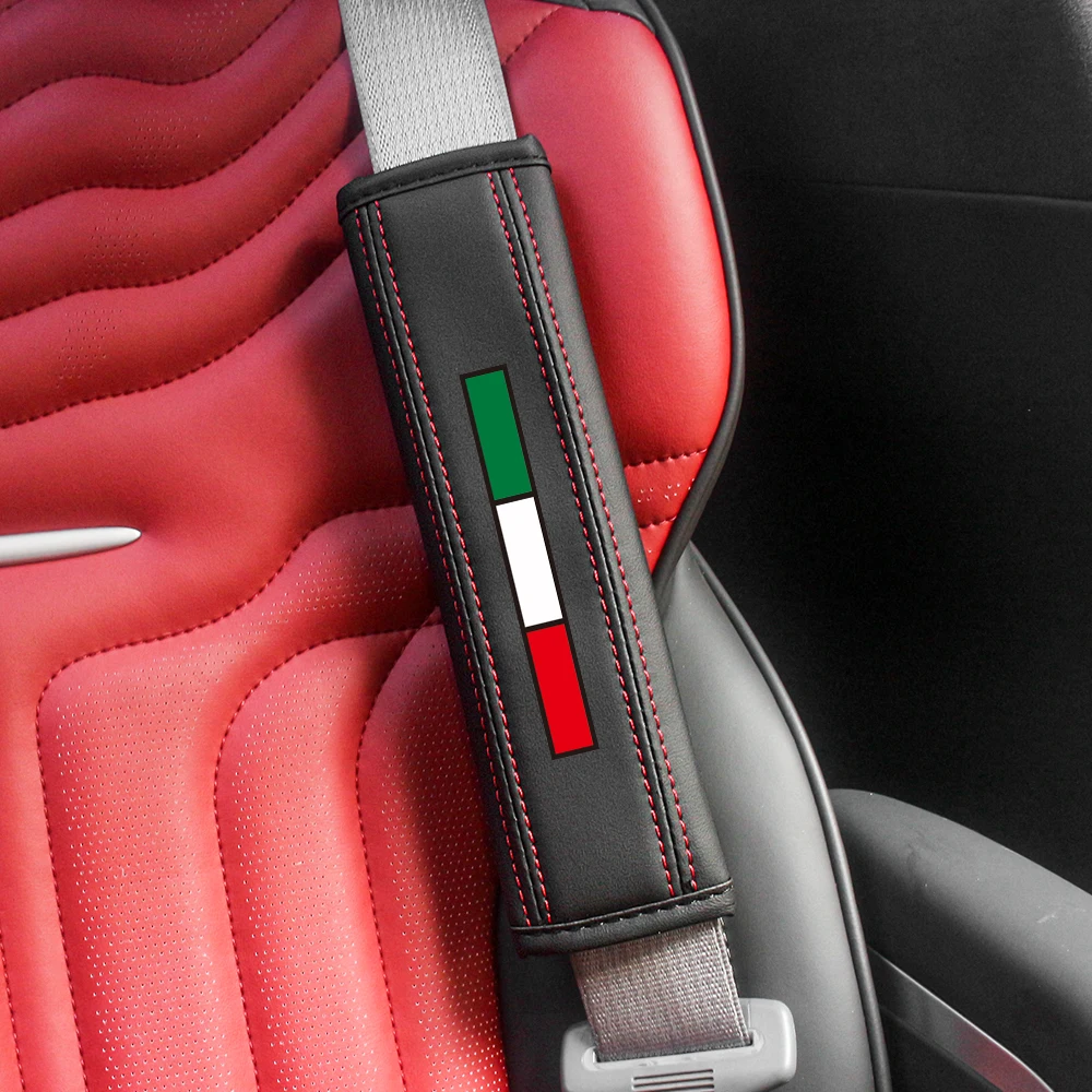 Italienische Flagge Autositzgurt Gurtschutzpolster Sicherheitsgurtpolsterung für Fiat 500 Abarth Punto 124 Spider Panda Bravo Freemont – Detail 7