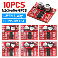1-10pcs L298N 2-Way DC Motor Driver Module DC 2V-10V 1.5A Driver Board Module Dual H-Bridge Stepper Motor Driver Electronic Kit