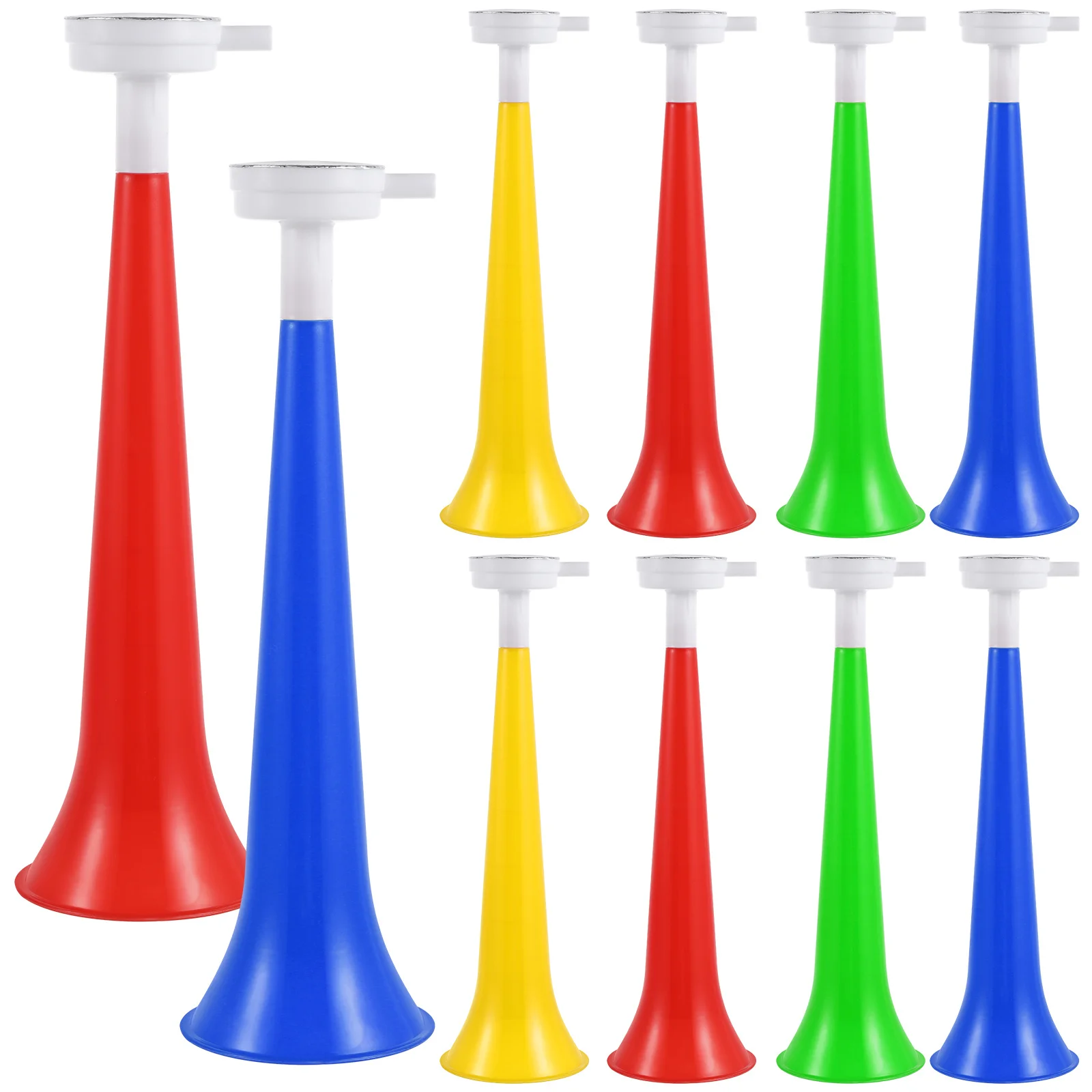 10Pcs Colorful Plastic Horn Trumpet for Kids Entertainment and Music Development Ideal Cheering Prop for Sports Match Concert - view 2