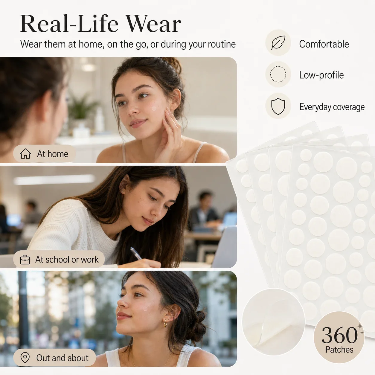 360 Stück unsichtbare Akne-Patches für die Hautpflege, entzündungshemmende, heilende, absorbierende Pflaster zur Abdeckung von Akne. – Detail 4