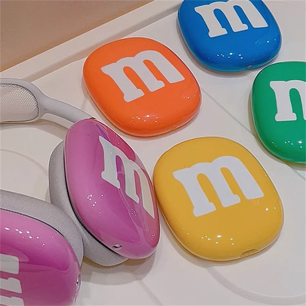 Funda protectora para auriculares Bluetooth con bonito diseño coreano para Apple Airpods Max, Funda suave para auriculares multicolor con letras a la moda