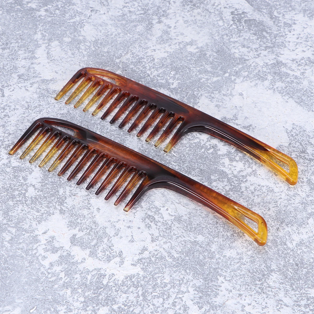 

2pcs Wide Tooth Comb Long Handle Hair Styling Tool Retro Design Smooth Detangling Comb For Men Hairdressing Styling