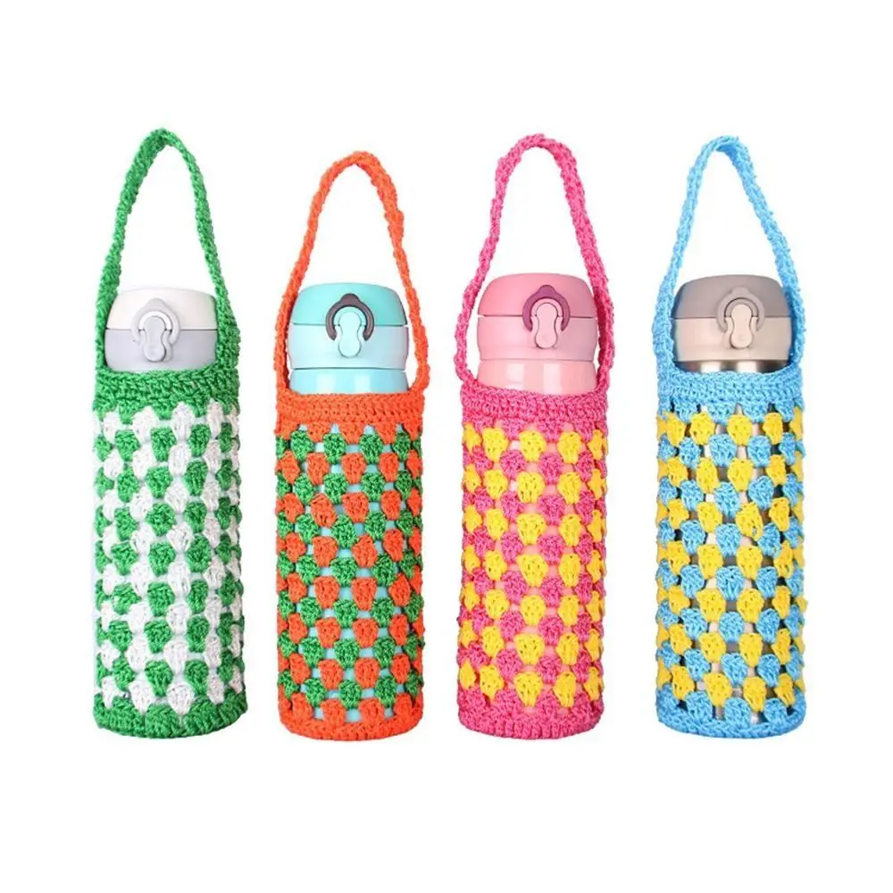 Reusable Water Bottle Cover Knitted Handmade Water Bottle Bag with Strap Water Bottle Carrier Bag Water Bottle Accessories