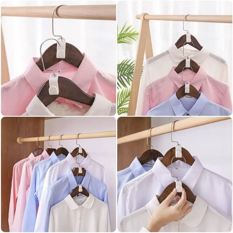 DTA4 Clothes Hanger Connector Hooks, 120 Pack Space Saving Hangers, Plastic Closet Organizer for Shirts, Pants, Black+White